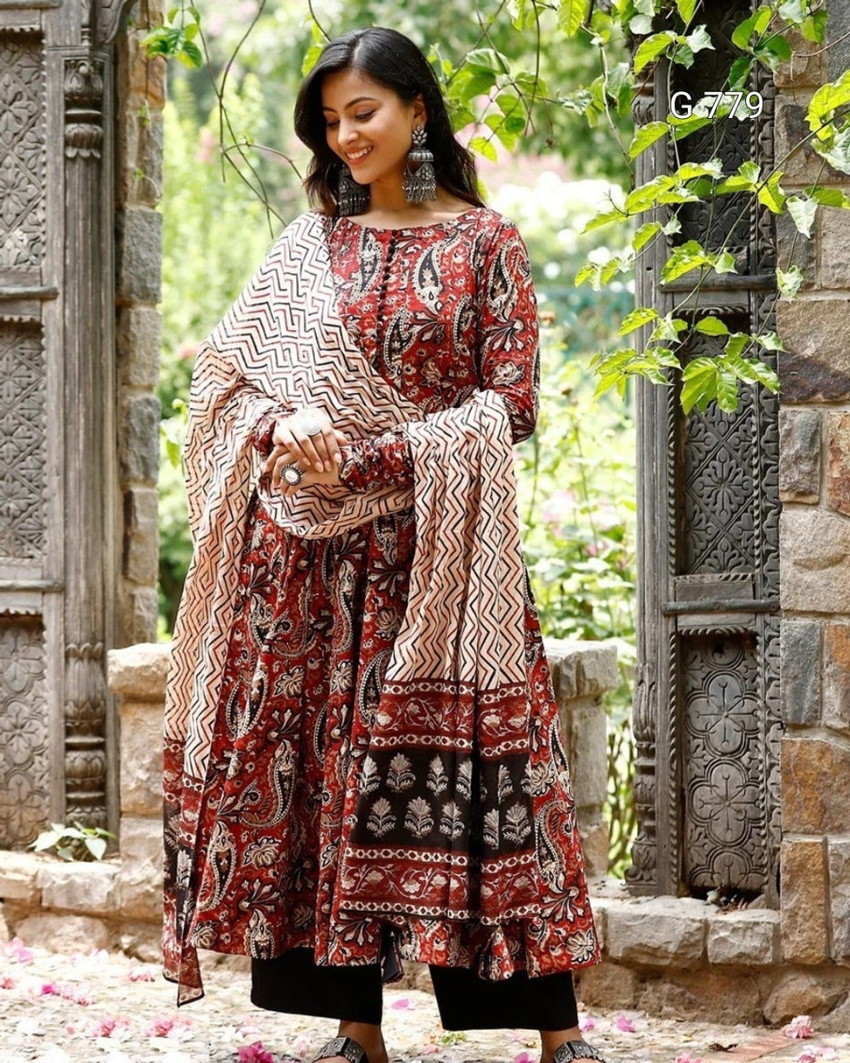 Women's Printed Rayon Suit Set with Dupatta | Daily Wear Collection - G 779