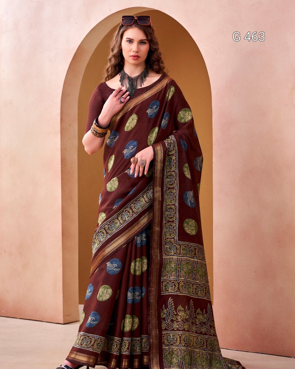 Graceful PV Chanderi Sarees with Lightweight Feel - G 463