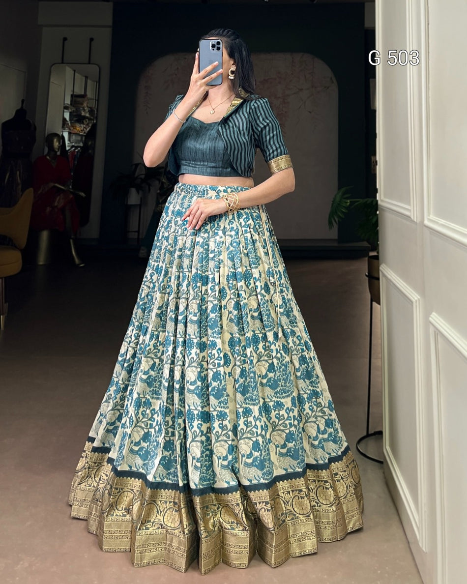 Stylish Tasar Silk Lehenga with Traditional Charm - G 503