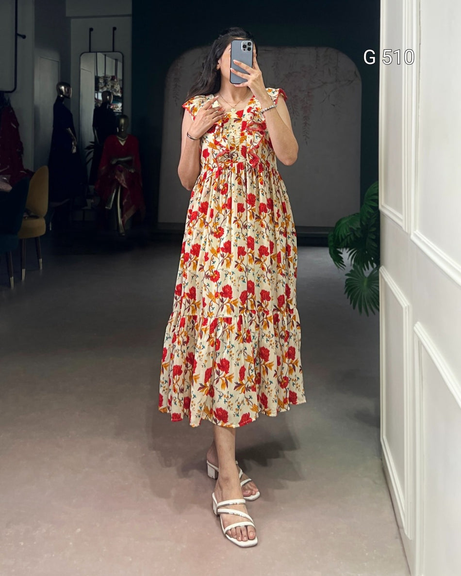 Stylish Floral Silk Ethnic Outfits with Grace - G 510