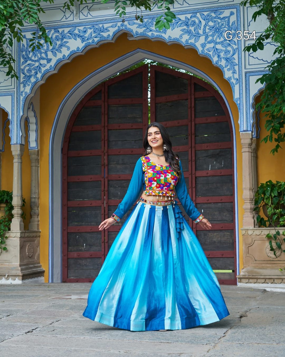 Chinnon Pedding Lehenga with Kutchi Gamthi Embroidery - G 354