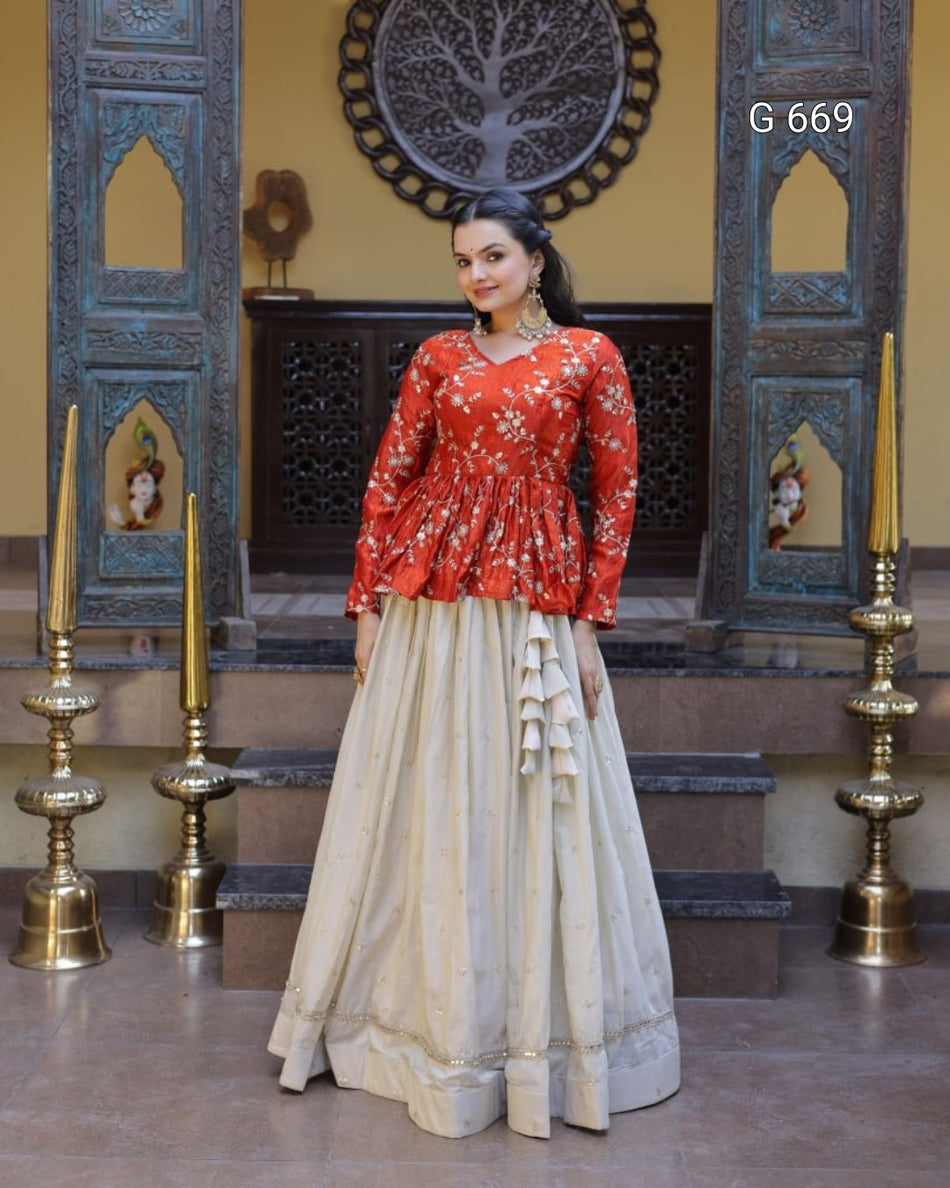 Luxurious Embroidered Lehenga Set for Special Occasions G 669