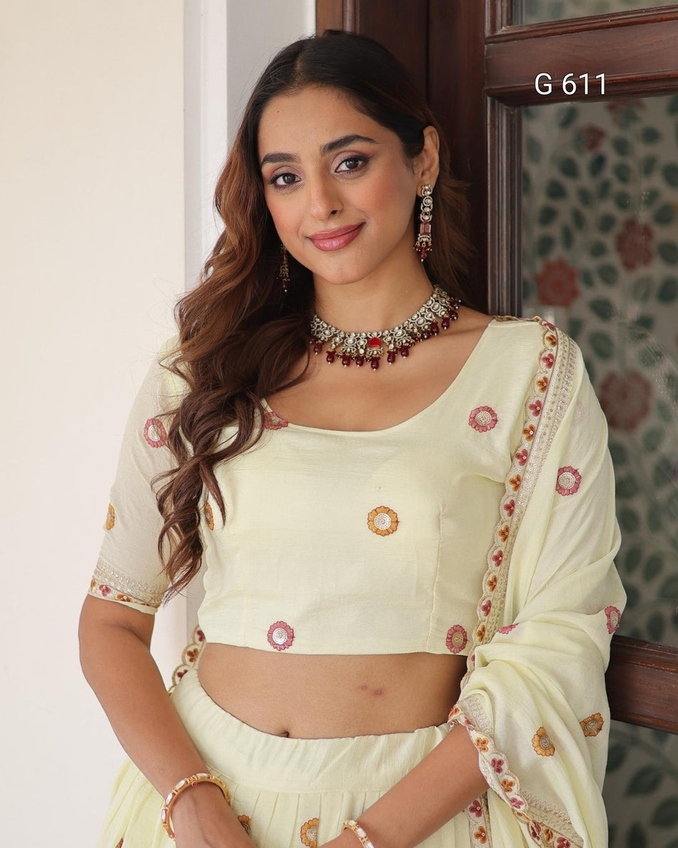 Designer Lehenga Choli with Luxurious Detailing - G 611