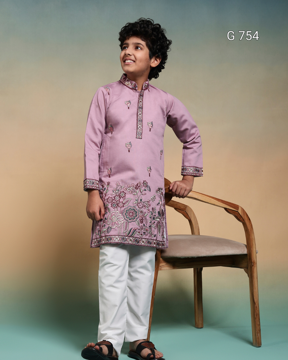 Kids Premium Kurta Pant Set for Boys | Festive Ethnic Wear Collection - G 754