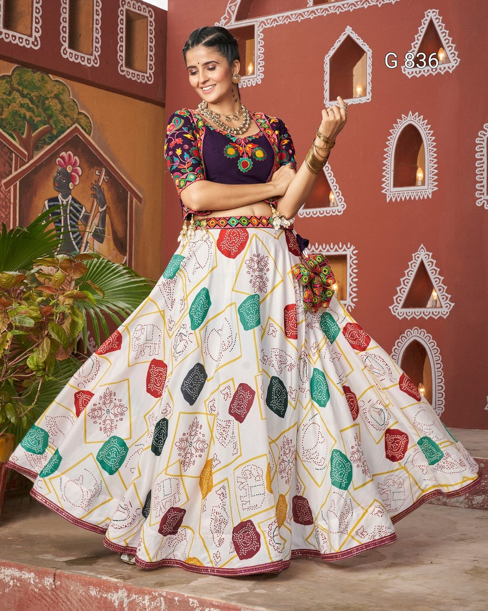 Designer Navratri Outfit with Mirror Detailing - G 836
