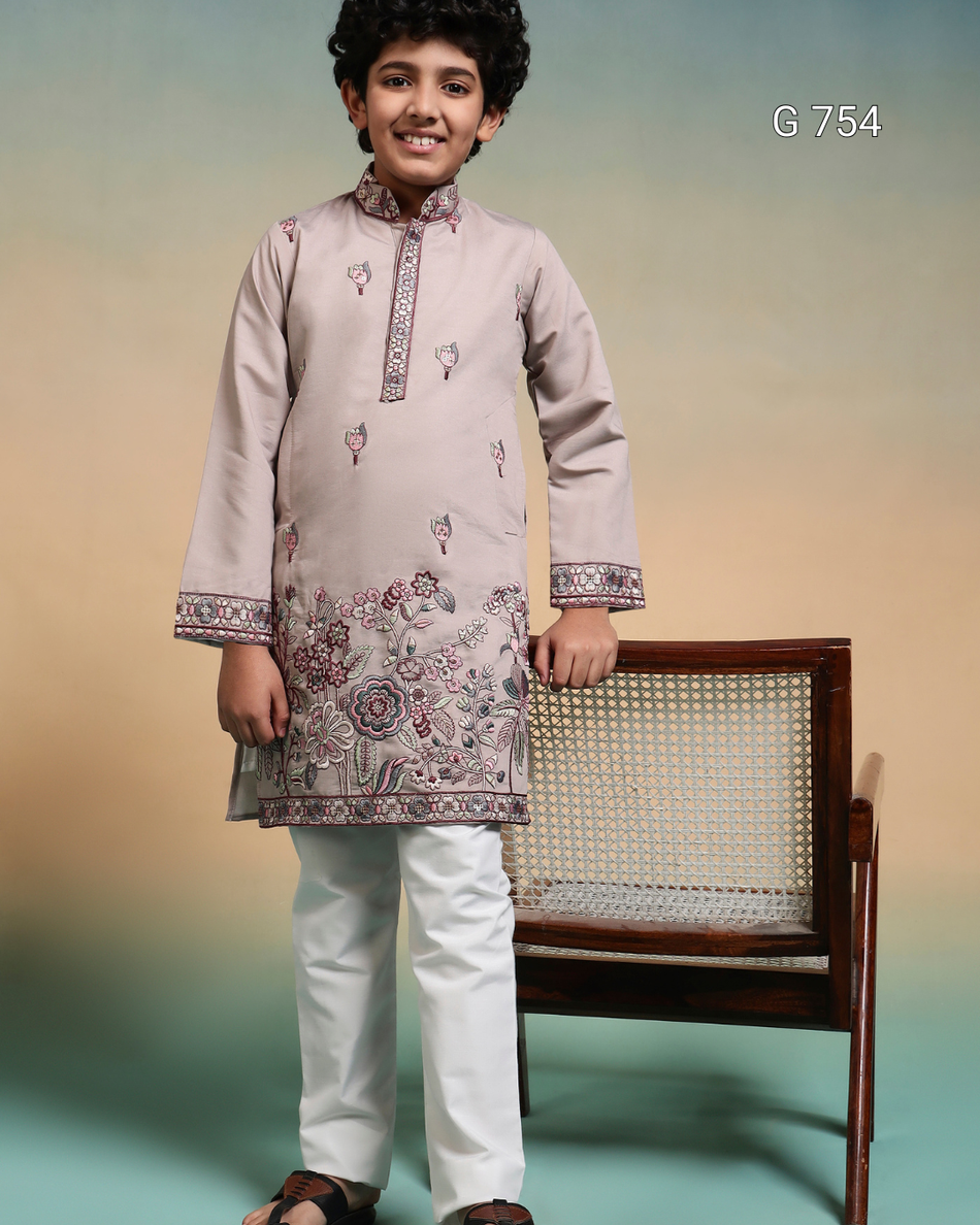 Kids Premium Kurta Pant Set for Boys | Festive Ethnic Wear Collection - G 754