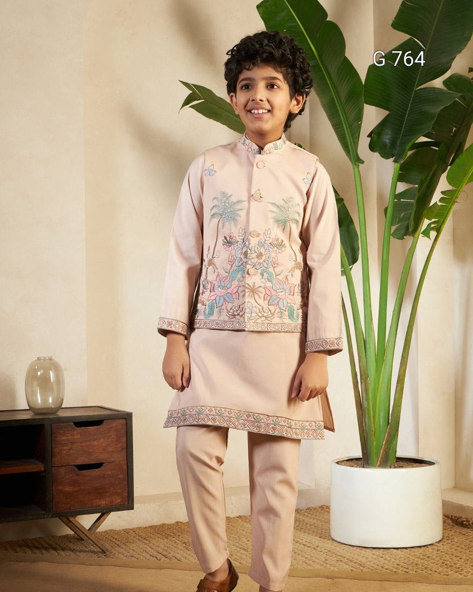 Premium Kids Koti Kurta Bottom Set for Boys - G 764