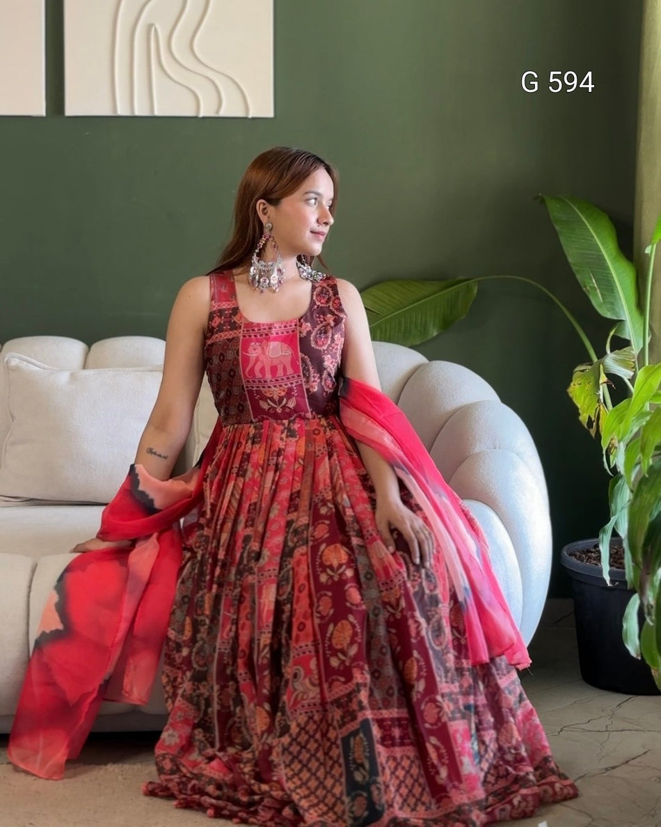 Beautiful Organza Gown for Ethnic Celebrations - G 594