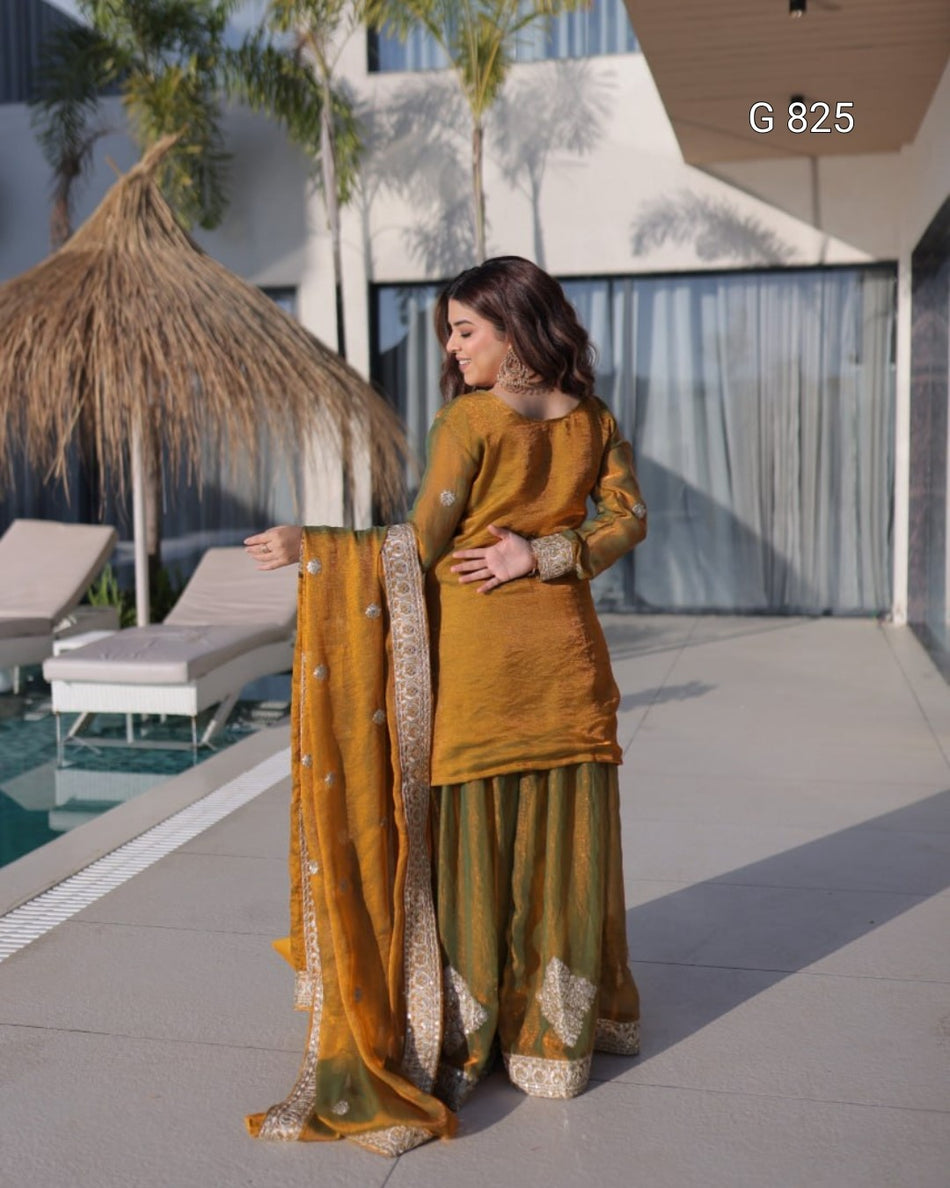 Premium Embroidered Fendi Chiffon Ensemble G 825