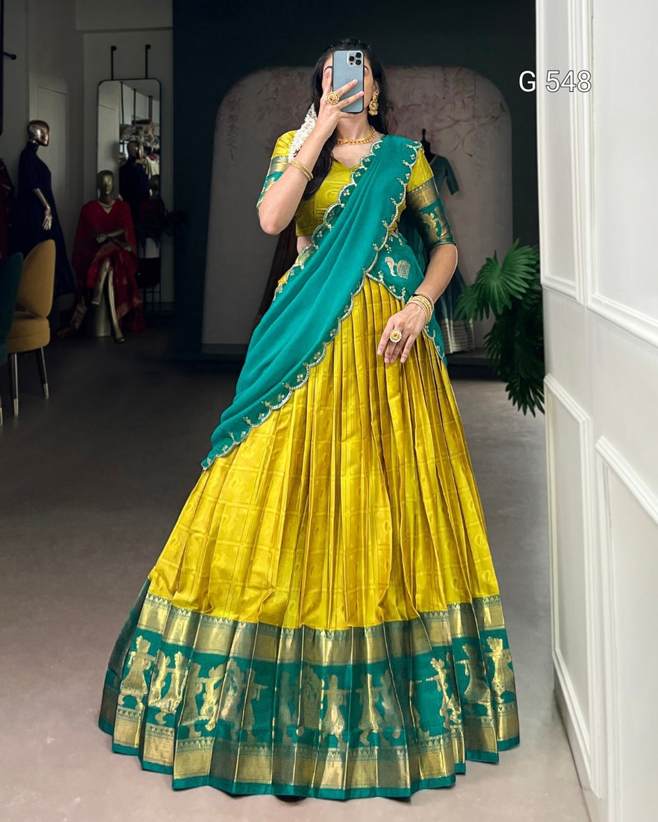 Graceful Poly Cotton Lehenga with Heritage Charm - G 548