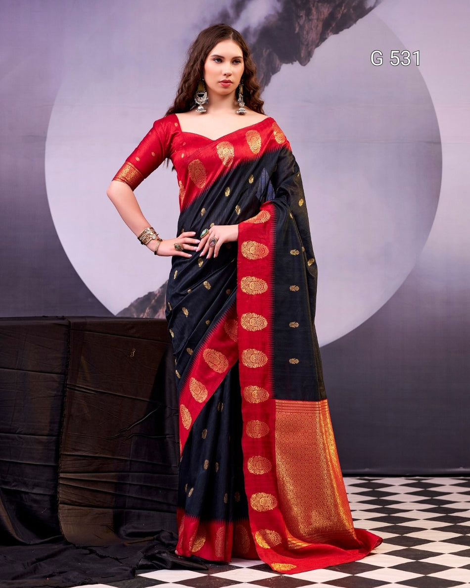 Festive Poly Cotton Sarees with Elegant Zari Work - G 531