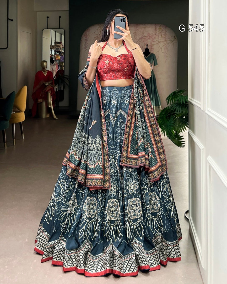 Designer Vaishali Silk Lehenga with Elegant Detailing - G 545