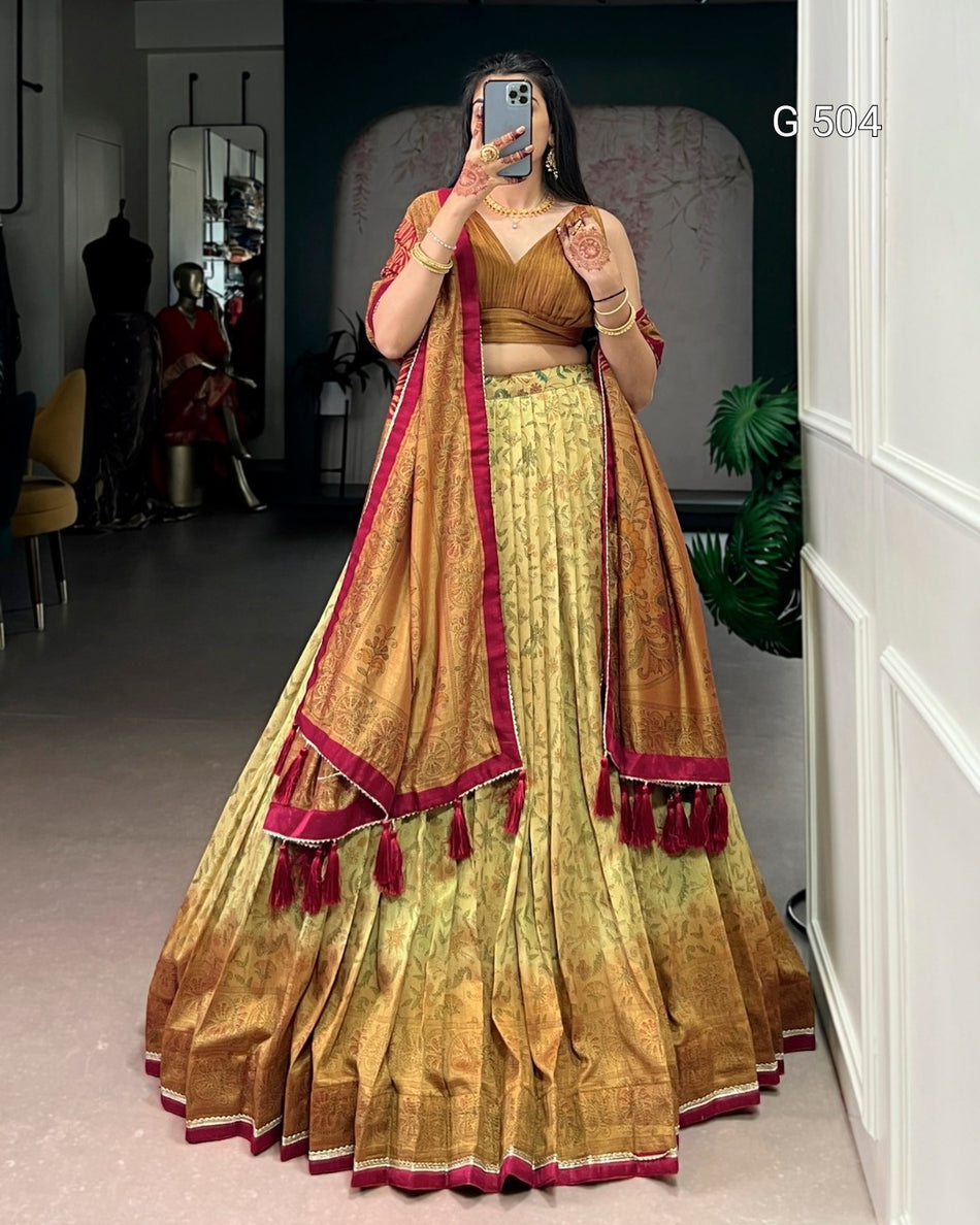 Elegant Vichitra Silk Lehenga with Modern Festive Touch - G 504
