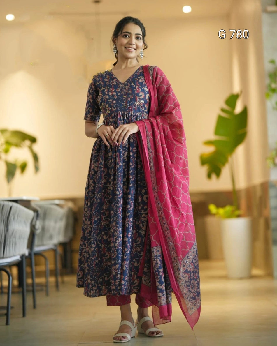 Printed Rayon Suit Set for Women | Elegant Everyday Ethnic Wear - G 780