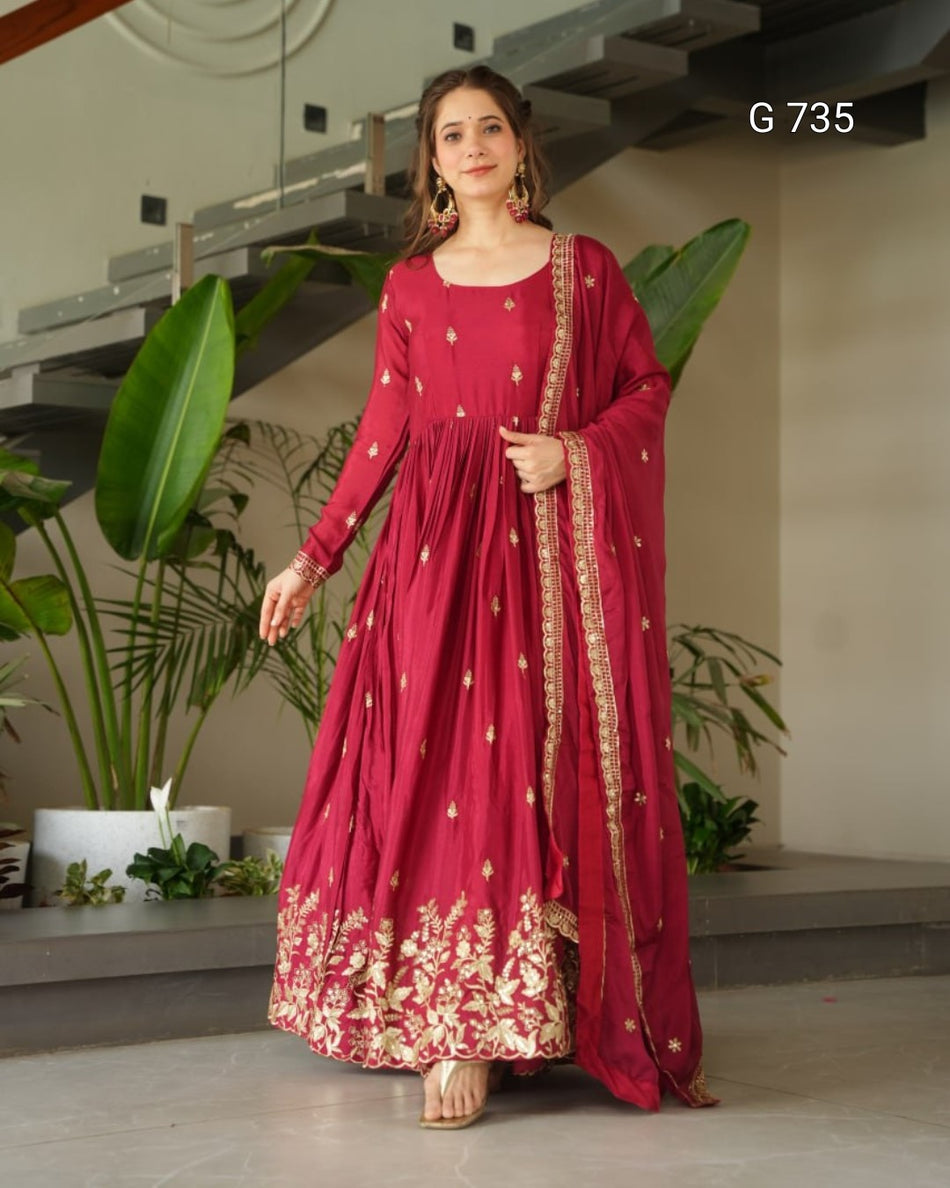 Luxurious Festive Gown for Wedding Functions  G 735