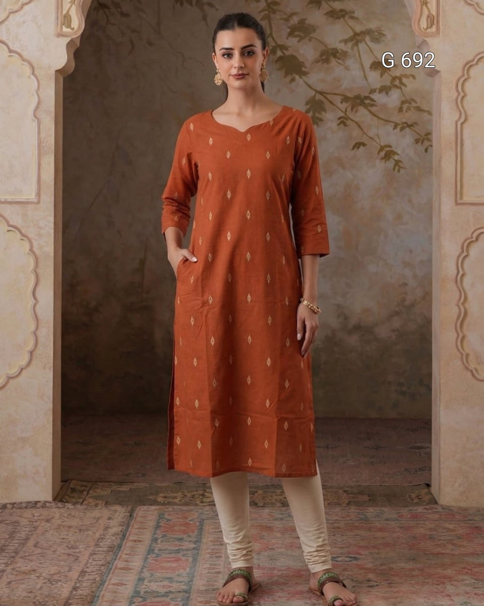 Festive Wear Jacquard Kurti for Women G 692