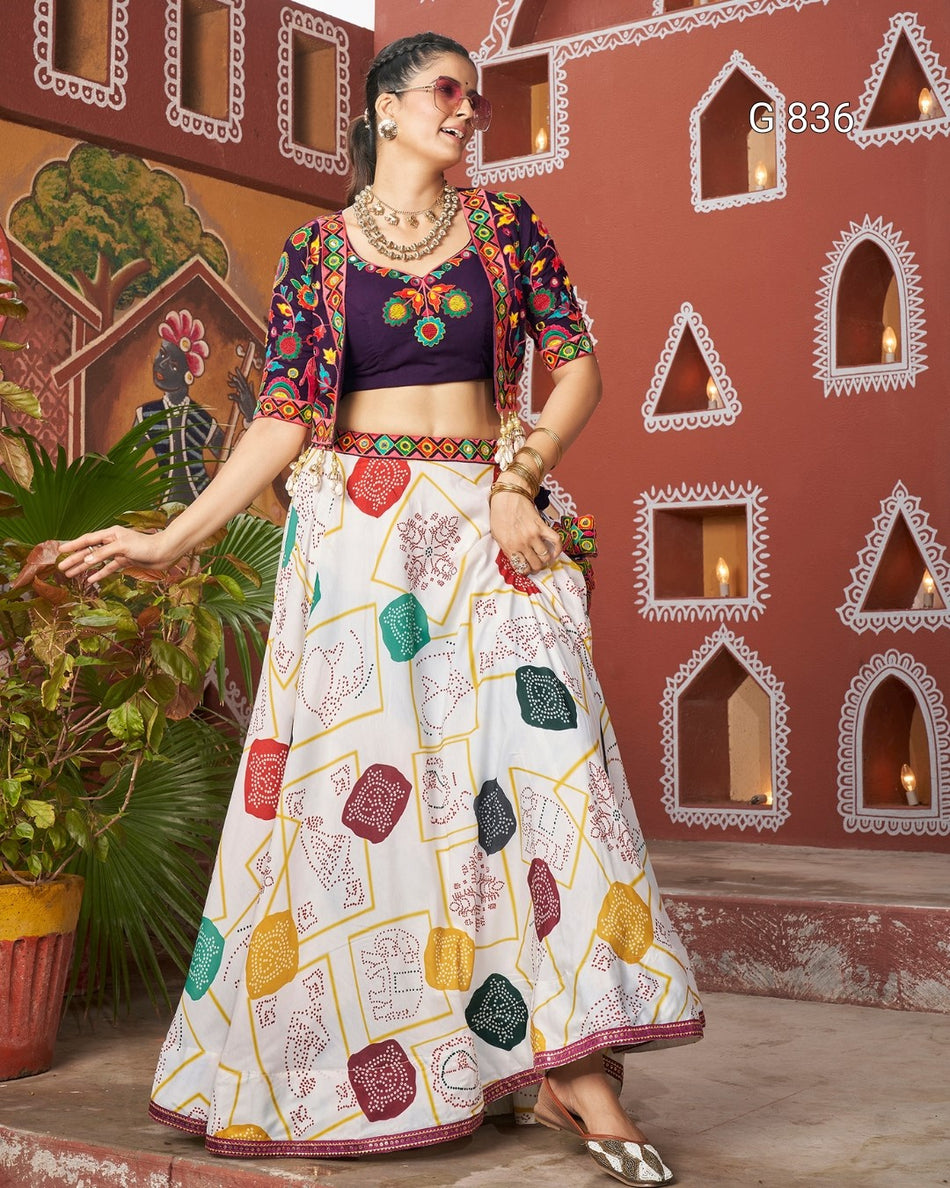Designer Navratri Outfit with Mirror Detailing - G 836