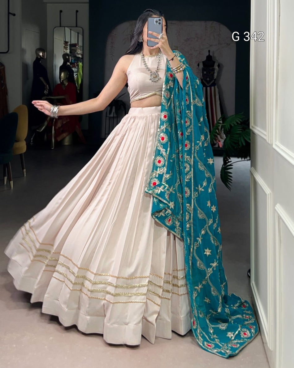 Pure Rayon Lehenga with Lace & Sequins Work - G 342