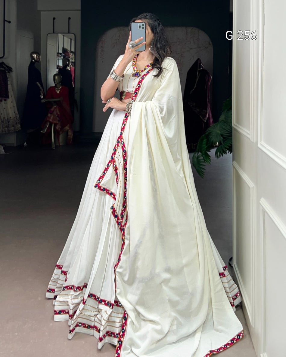 Sequins & Thread Embroidery Gold Crush Lehenga with Lace Border – G 256