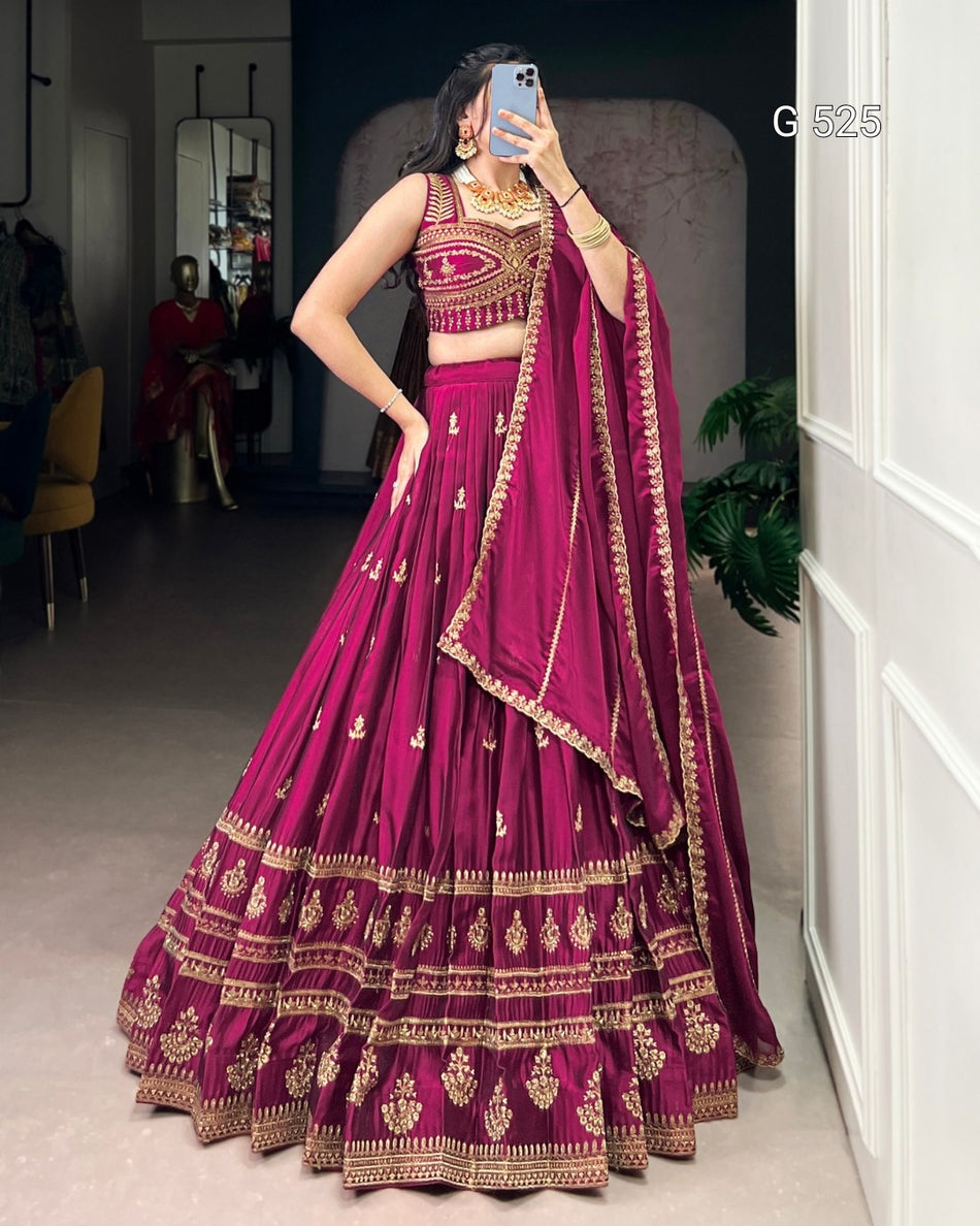 Classic Rangoli Lehenga with Rich Embroidery Design - G 525