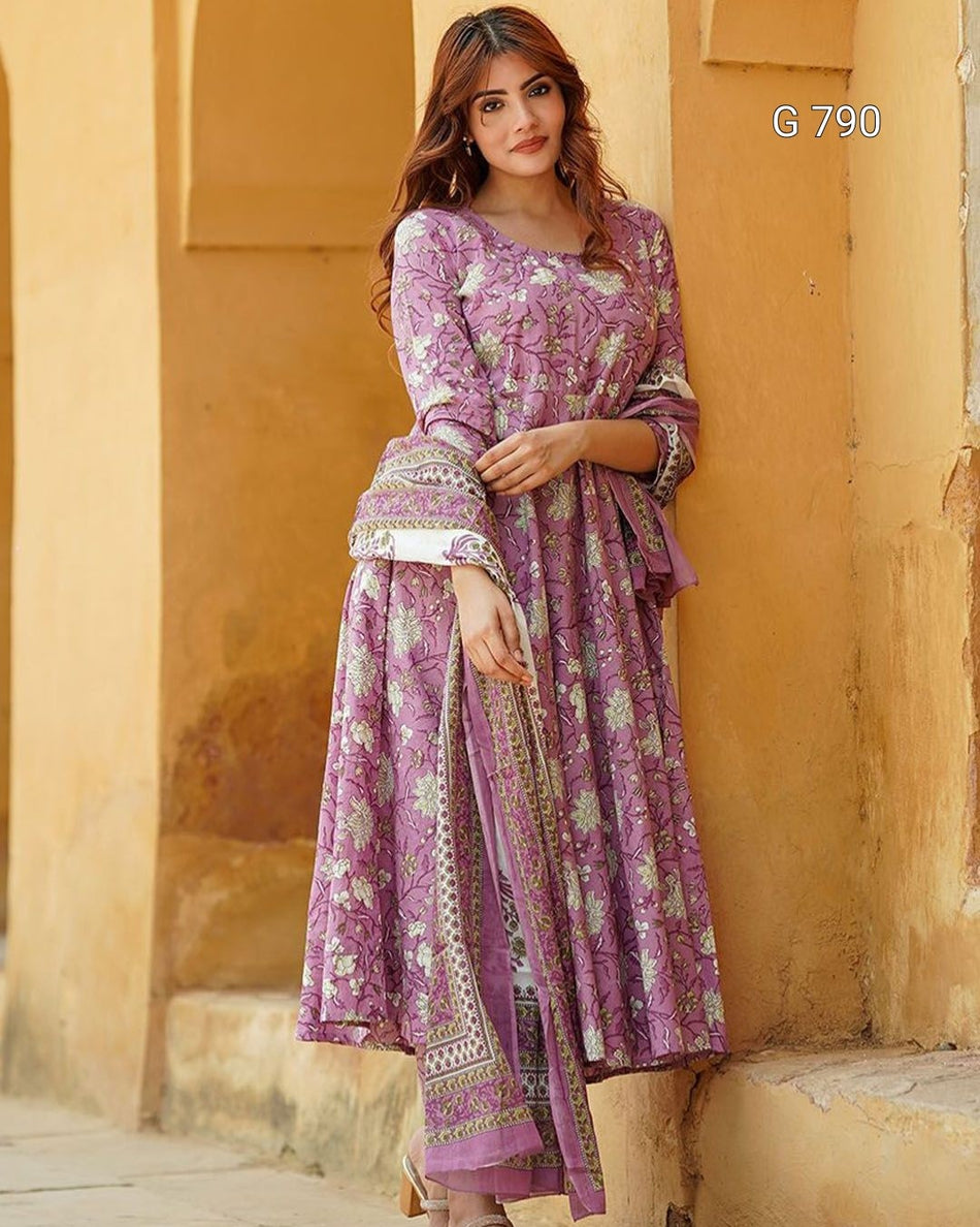 Stylish Printed Rayon Outfit with Ethnic Charm G 790