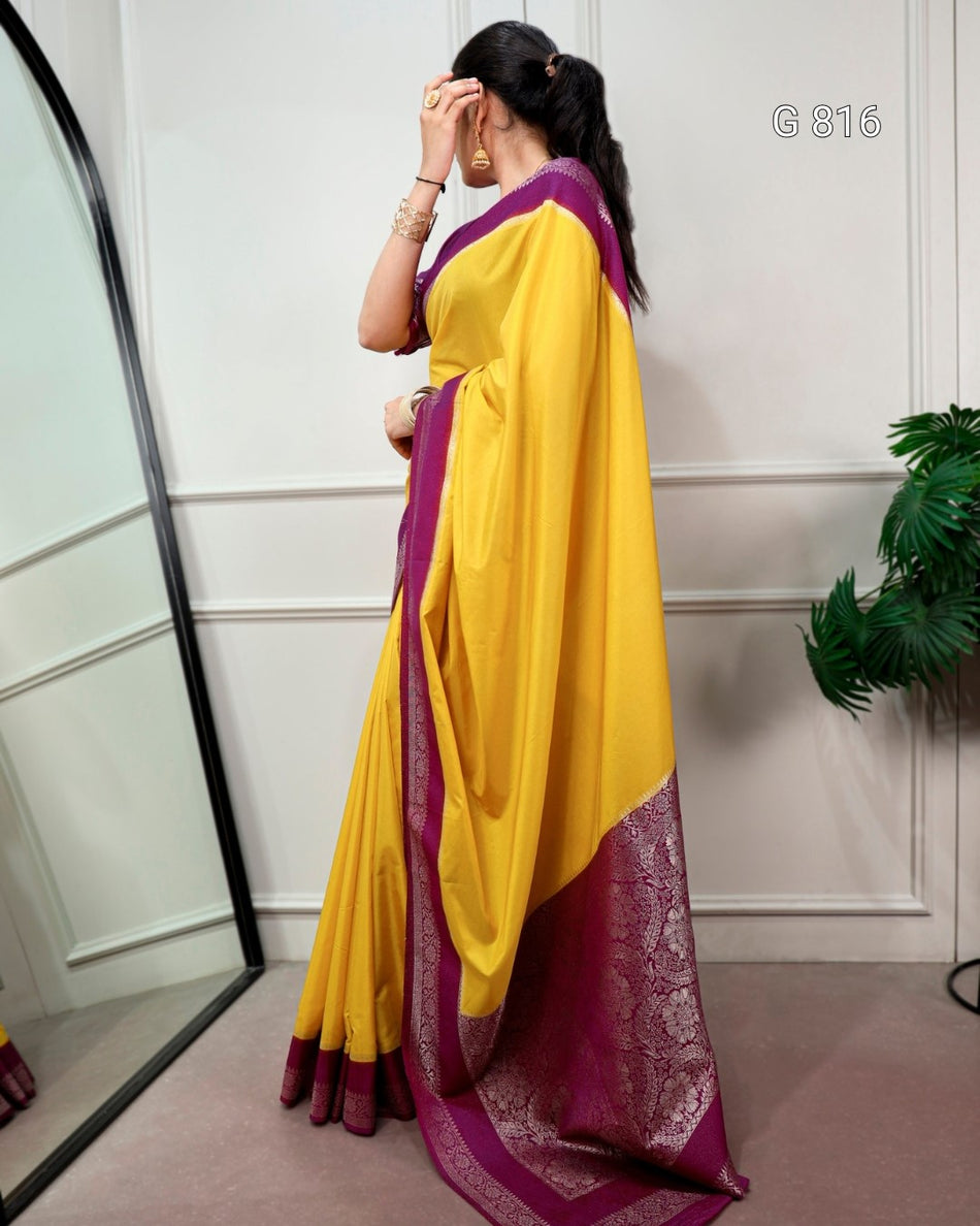 Classic Mysore Crepe Saree with Timeless Elegance G 816